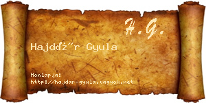 Hajdár Gyula névjegykártya